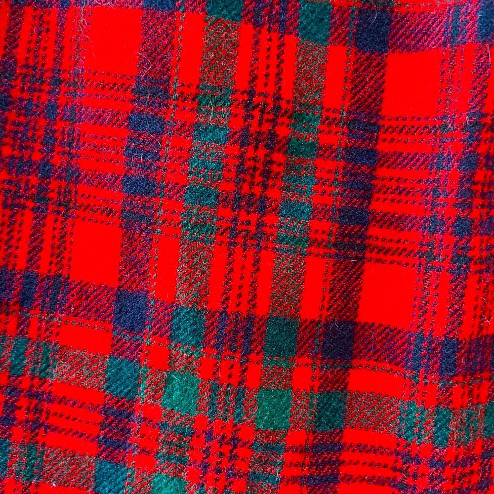 Vintage 80s Pendleton Red Tartan Wool Mini Skirt Made in USA - Picture 8 of 8